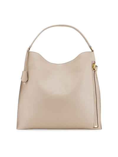Shop Tom Ford Women's Large Alix Leather Hobo Bag In Neutral