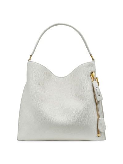 Shop Tom Ford Women's Small Alix Leather Hobo Bag In Chalk