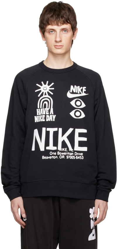 Shop Nike Black Graphic Sweatshirt