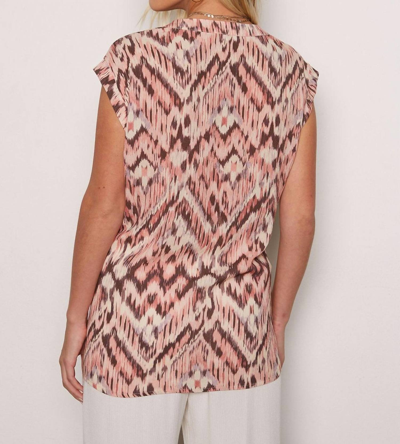 Shop Tart Collections Shana Crinkle Top In Abstract Ikat In Beige