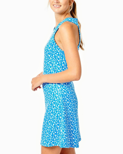 Shop Addison Bay Ocean Reef Dress In Courtside Blue Floral/ White
