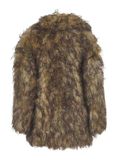 Shop Becagli Since 1944 Mohair Faux Fur In Brown
