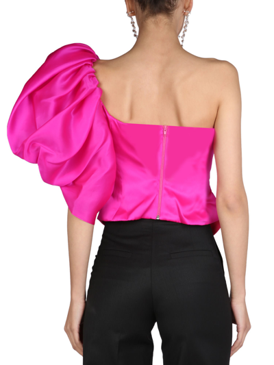 Shop Anouki One Shoulder Dress In Fucsia