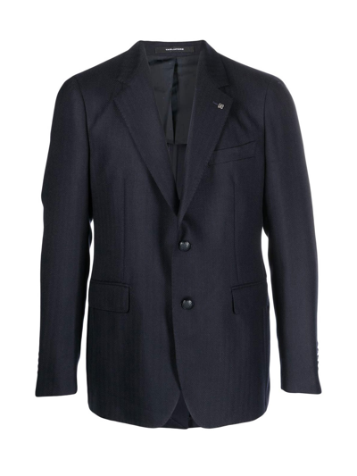 Shop Tagliatore Blazer Jacket In Blue