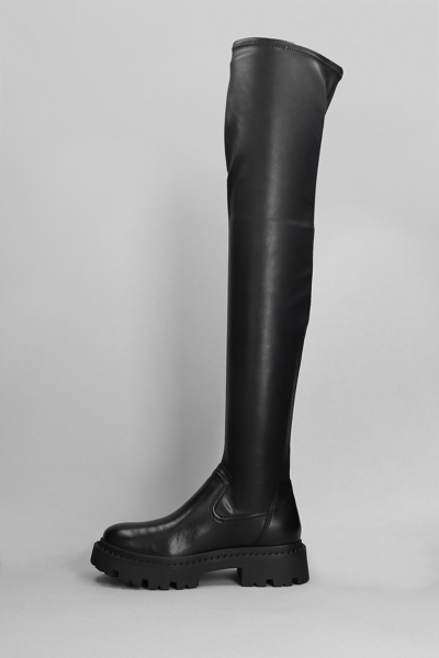 Shop Ash Gill Combat Boots In Black Leather