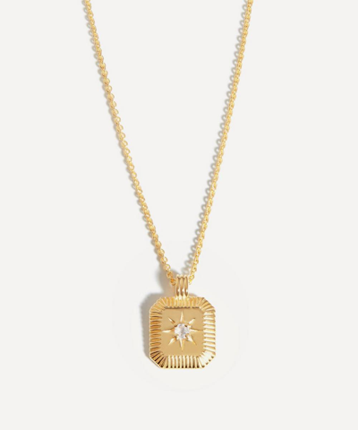 Shop Missoma 18ct Gold-plated Vermeil Silver Engravable June Birthstone Star Ridge Pendant Necklace