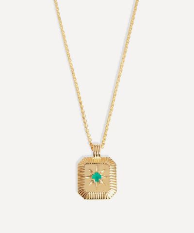 Missoma May Birthstone 18ct Yellow Gold-plated Vermeil Sterling-silver And Green Chalcedony Pendant Necklace In Gold