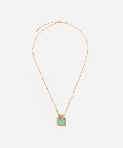 Missoma 18ct Gold Plated Vermeil Silver Lena Amazonite Pendant Necklace In Gold