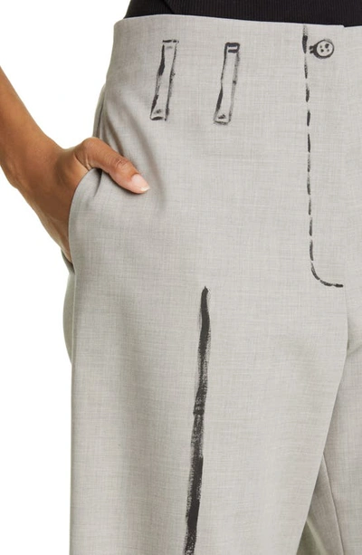 Shop Interior Fontaine Paint Wide Leg Cotton Suit Trousers In Soft Grey