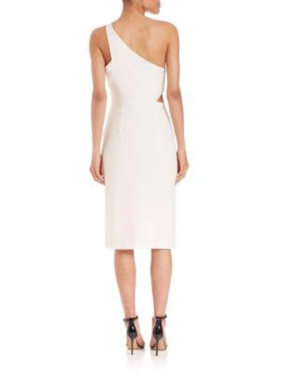 Halston Heritage One-shoulder Asymmetrical Dress In Eggshell | ModeSens