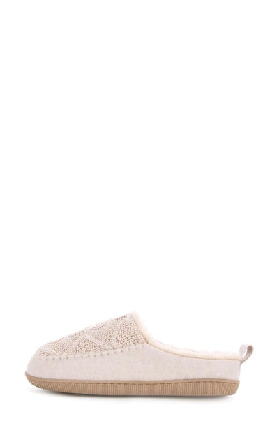 Floopi Tori Cable Knit Faux Shearling Slipper In Blush