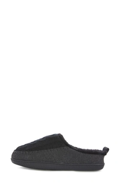 Shop Floopi Tori Cable Knit Faux Shearling Slipper In Black