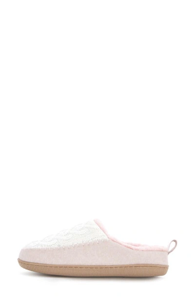 Floopi Tori Cable Knit Faux Shearling Slipper In White