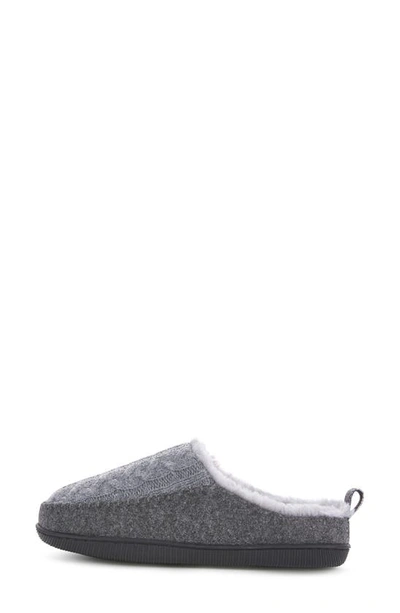Floopi Tori Cable Knit Faux Shearling Slipper In Grey