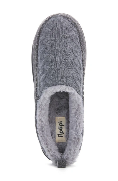 Shop Floopi Tori Cable Knit Faux Shearling Slipper In Grey