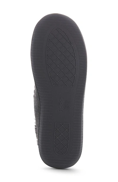 Floopi Tori Cable Knit Faux Shearling Slipper In Black
