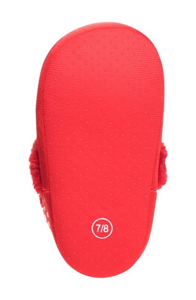 Josmo Minnie Mouse Faux Fur Trimmed Slipper In Red