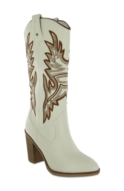 Shop Mia Taley Western Boot In Ivory