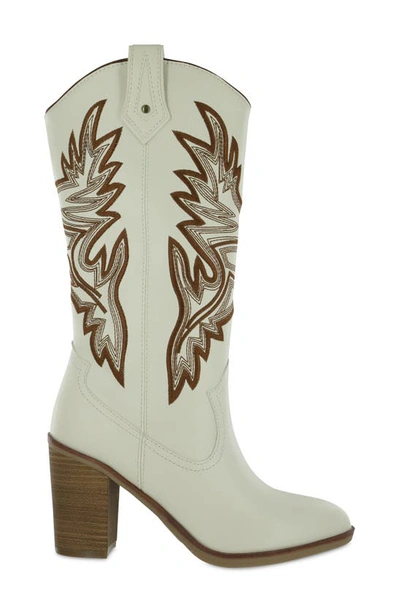 Shop Mia Taley Western Boot In Ivory