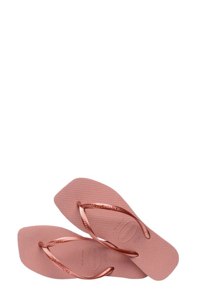 Shop Havaianas Slim Square Flip Flop In Crocus Rose