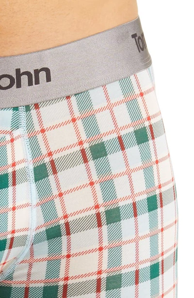 Shop Tommy John Second Skin 6-inch Boxer Briefs In Coconut Milk Fireplace Plaid