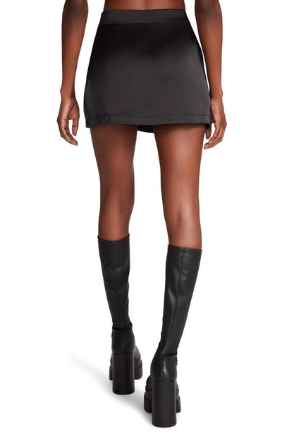 Shop Steve Madden Cameron Satin Miniskirt In Black