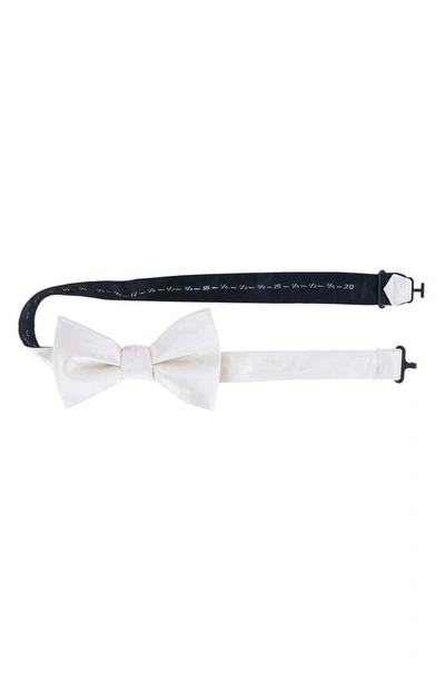 Shop Trafalgar Sutton Solid Silk Bow Tie In Cream