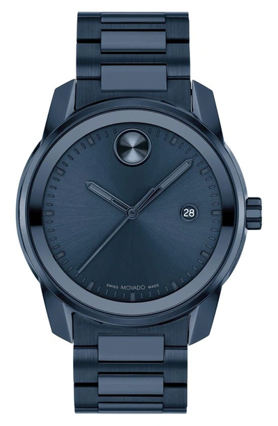 Shop Movado Bold Verso Bracelet Watch, 42mm In Blue