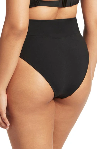 Shop Sea Level Essential Wrap High Waist Bikini Bottoms In Black