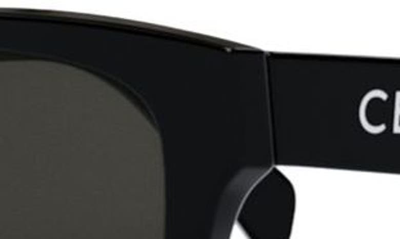 Shop Celine 55mm Rectangular Sunglasses In Black