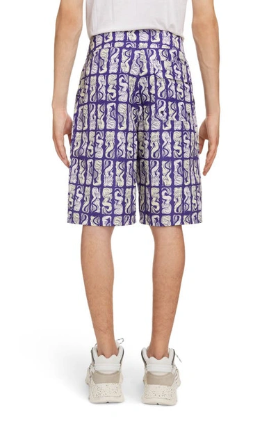 Shop Kenzo Mermaid Board Shorts In Plum Blue