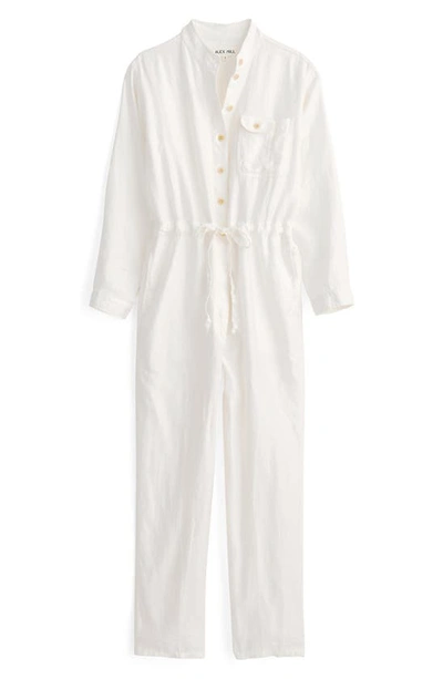 Shop Alex Mill Tie Waist Linen Jumpsuit In Natural