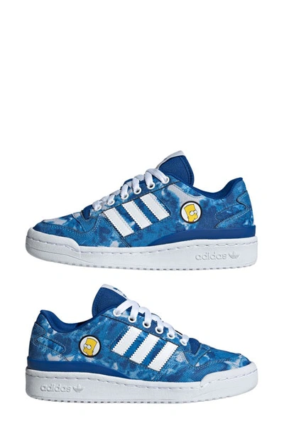 Shop Adidas Originals X The Simpsons Forum Low Sneaker In Royal Blue/ White/ Royal Blue
