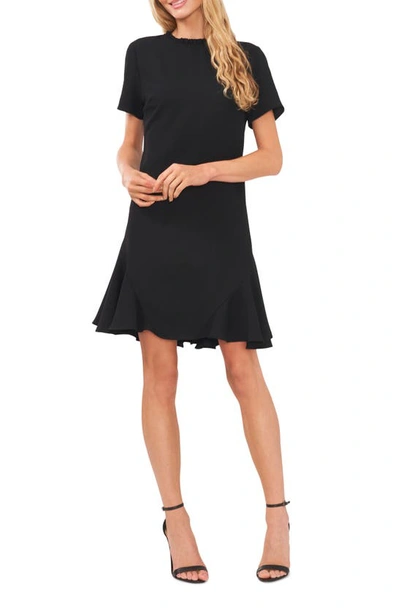 Shop Cece Ruffle Godet Shift Dress In Rich Black