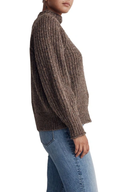 Shop Madewell Loretto Funnel Neck Sweater In Heather Otter