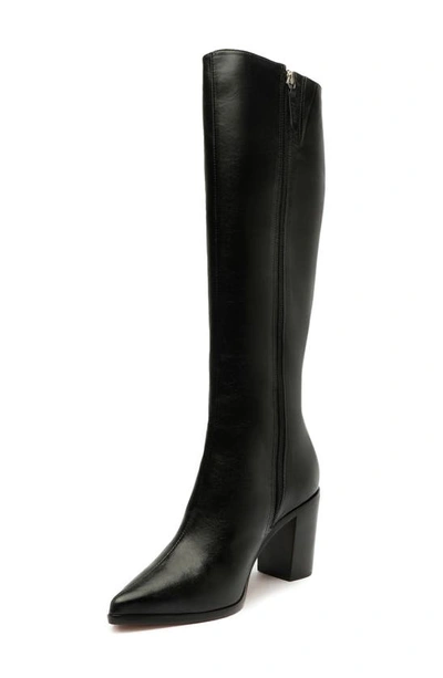 Shop Schutz Mikki Up Block Heel Tall Boot In Black