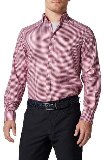 Shop Rodd & Gunn Sports Fit Gingham Button-down Oxford Shirt In Claret