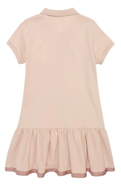 Shop Moncler Kids' Ruffle Hem Polo Dress In Pink