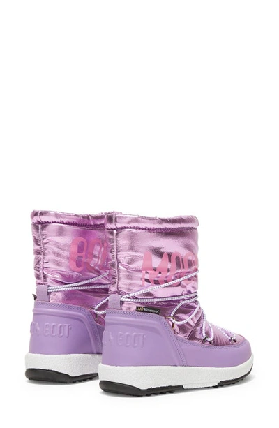 Moon Boot Kids' Metallic Nylon Ankle Snow Boots In Pink