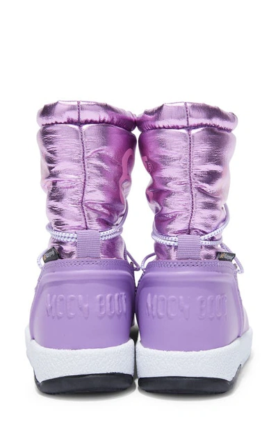 Moon Boot Kids' Metallic Nylon Ankle Snow Boots In Pink