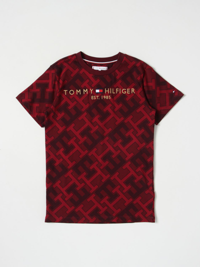 Tommy Hilfiger T-shirt With All-over Mini Logo In Red | ModeSens