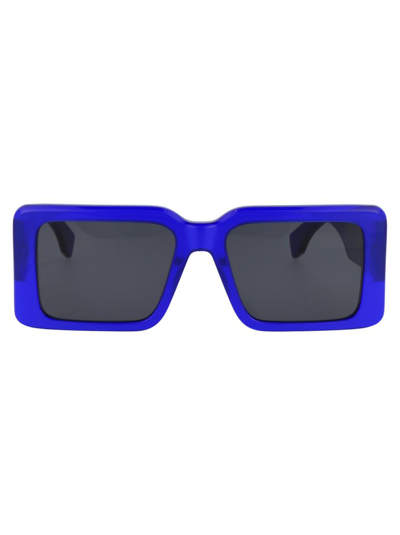 Shop Marcelo Burlon County Of Milan Rectangular Frame Sunglasses In Blue
