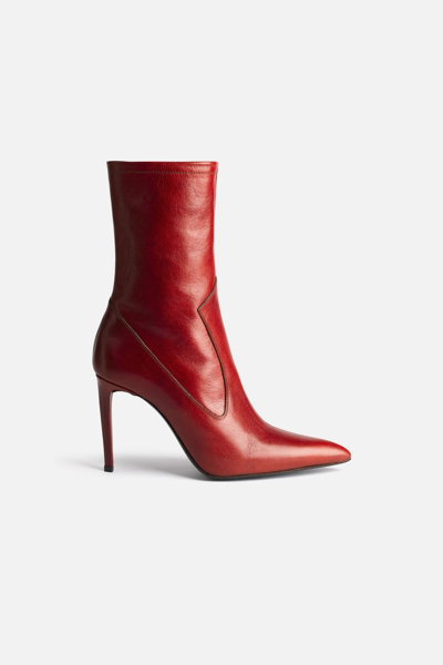 Shop Ami Alexandre Mattiussi Boots 9 Cm Heel In Brown