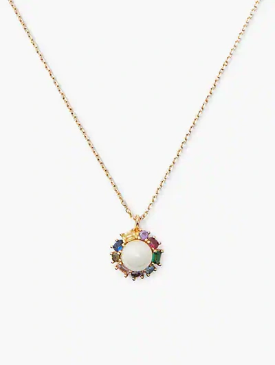 Shop Kate Spade Candy Shop Pearl Halo Pendant In Multi