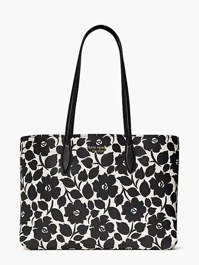 Shop Kate Spade All Day Rosy Garden Large Tote In Black