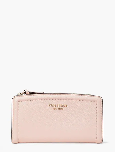 Shop Kate Spade Knott Zip Slim Wallet In Mochi Pink