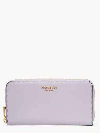 Shop Kate Spade Morgan Zip-around Continental Wallet In Lavender Cream