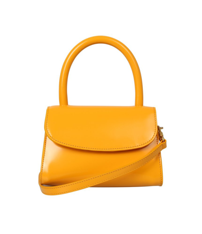Shop By Far Foldover Top Mini Tote Bag In Yellow