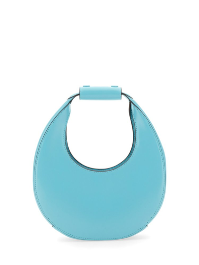 Shop Staud Moon Mini Top Handle Bag In Blue