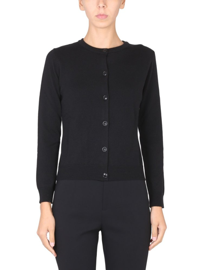 Shop Boutique Moschino Refular Fit Buttoned Cardigan In Black